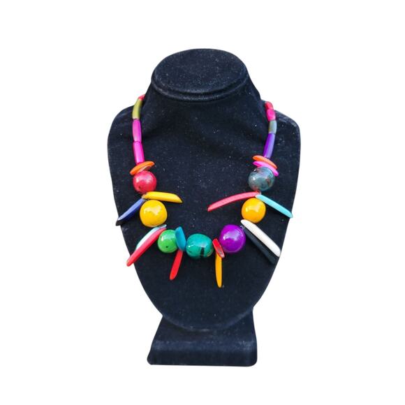 Cotton Candy Dopaminecore Kidcore Tagua Necklace - Picture 8 of 8